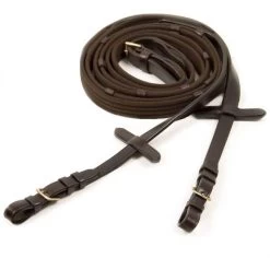 Schockemöhle Zügel Mit Stops Dunkelbraun/Silber -Geschaft Fur Pferdebedarf 1103 00004 webreins darkbrowngold.bbc657