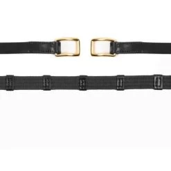 Schockemöhle Zügel Warendorf Dunkelbraun/Gold -Geschaft Fur Pferdebedarf 1103 00012 webreins warendorf blackgold detail.2c5178