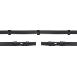 Schockemöhle Zügel Glatt Leder Mit Stops Schwarz/Gold -Geschaft Fur Pferdebedarf 1103 00018 lederzugel stopps black silver.01fbef