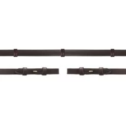 Schockemöhle Zügel Glatt Leder Mit Stops Schwarz/Gold -Geschaft Fur Pferdebedarf 1103 00018 lederzugel stopps darkbrown gold.feccb9