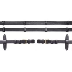 Schockemöhle Zügel Gummi/Leder Mit Schnallen Schw/Silber WB -Geschaft Fur Pferdebedarf 1103 00038 trensenzuegel gummiert schnalle black gold.3d76d0