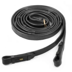 Schockemöhle Zügel Glatt Leder Mit Stops Schwarz/Gold