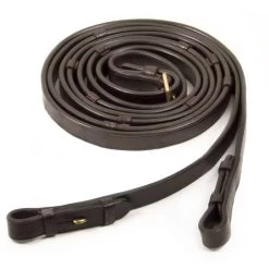 Schockemöhle Zügel Glatt Leder Mit Stops Schwarz/Silber -Geschaft Fur Pferdebedarf 1103 00018 leatherreins darkbrowngold.c4f0fe 1