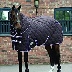 Weatherbeeta Heavy Stable Rug Comfitec Comfitec 1000D Diamond Quilt Detach-A-Neck 360g Charcoal/Blue/White 125/175 -Geschaft Fur Pferdebedarf 44638677.a10c22
