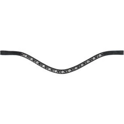 HB Stirnriemen Rivet Glitter Schwarz/Grau