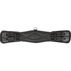 Horka Dressurgurt Weich Gepostert Leder Schwarz/Silber