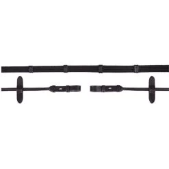 BR Gurtzügel M Rundgenähten Enden Schwarz/Silber Warmblut