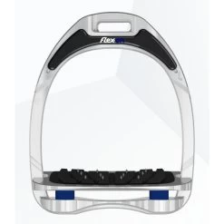 Flex-On Steigbügel Aluminium Inclined Ultra Grip Schwarz/Silber/Dunkelblau -Geschaft Fur Pferdebedarf flex alu iug blue navy.55640c