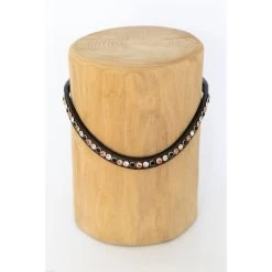 HB Stirnriemen Rivet Glitter Schwarz/Grau -Geschaft Fur Pferdebedarf hb 560 rivet bruin.24c2ac