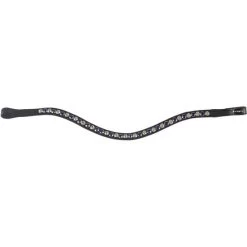 Horka Stirnriemen Colori Schwarzes Leder Blau/Weiß