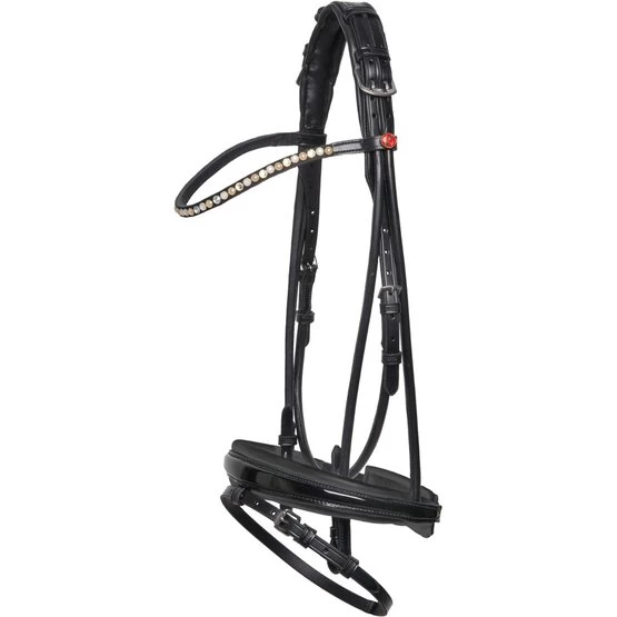 Kieffer Trense Sylvie II Crystals/Pearls Lack Schwarz/Weiß 6 Kieffer Trense Sylvie II Crystals/Pearls Lack Schwarz/Weiß – Bild 4