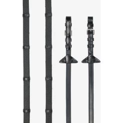 LeMieux Zügel Arika Soft Rubber With Stopper Braun/Silber -Geschaft Fur Pferdebedarf lemieux it03786 product rubbergripreins black silver.0e02ed