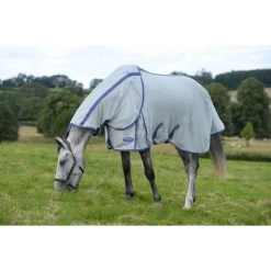 Weatherbeeta Decke Comfitec Airflow II Detack A Neck Grau/Blau/Grau -Geschaft Fur Pferdebedarf wb 1002927010 wb cft airflow ii dan grazing image lifestyle3.4472a4